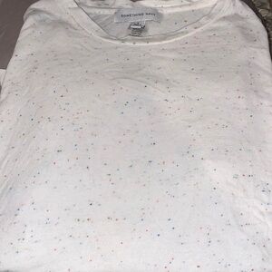 Something Navy White Speckled T-shirt - Large